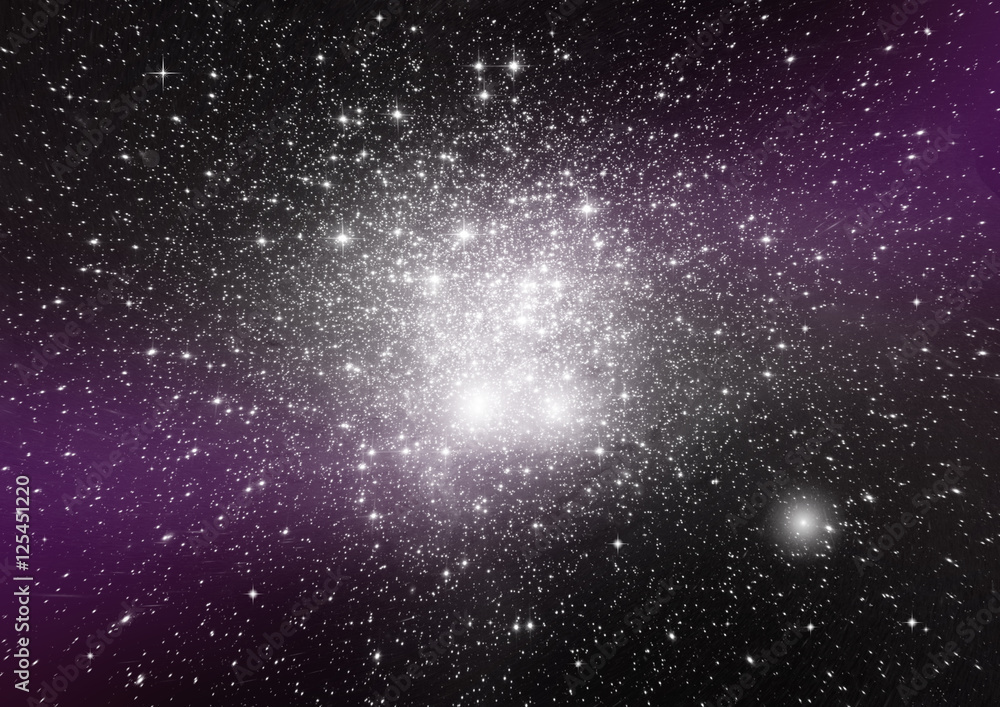Fototapeta premium Stars, dust and gas nebula in a far galaxy