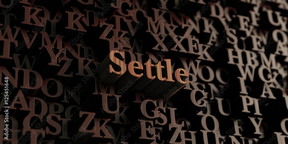 Settle - Wooden 3D rendered letters/message. Can be used for an online banner ad or a print postcard. Settle - Wooden 3D rendered letters/message. Can be used for an online banner ad or a print postcard.