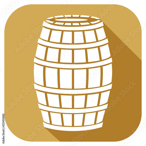 wooden barrel flat icon