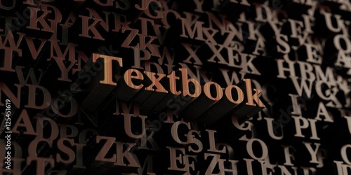 Textbook - Wooden 3D rendered letters/message. Can be used for an online banner ad or a print postcard.