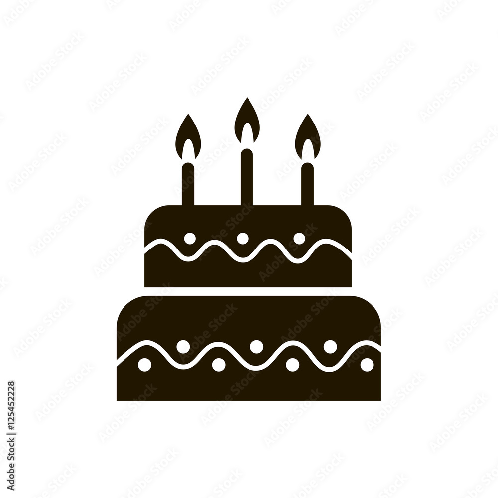 Cake for birthday icon vector Cake for birthday icon vector