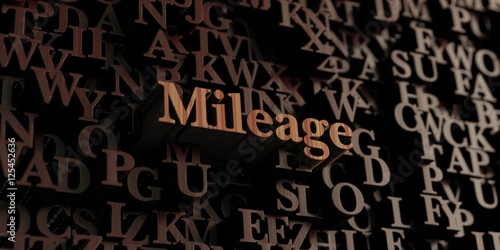 Mileage - Wooden 3D rendered letters/message.  Can be used for an online banner ad or a print postcard.