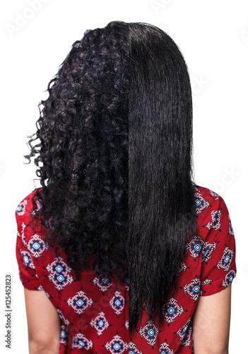 Obraz na płótnie Hair before and after straightening