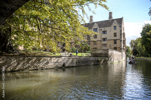 Cambridge University. View from river cam photo