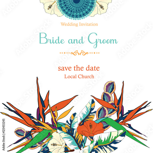 Tropical wedding invitation