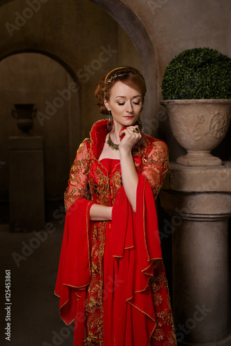 Girl at the image of Turkish sultan's wife photo