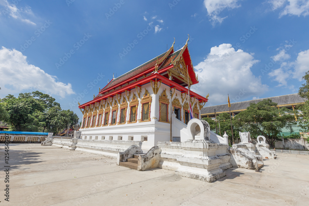 Beautiful temple Wat Tamnak Tai Pier in Thailand