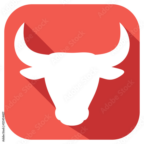 bull head flat icon (zodiac sign)
