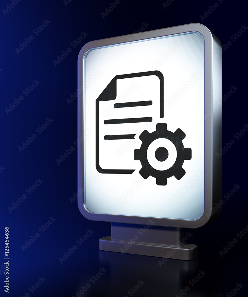 Database concept: Gear on billboard background Database concept: Gear on billboard background