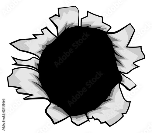 Breakthrough Paper Ripped Hole