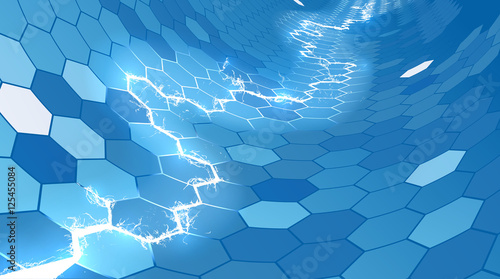Electric Blue Honeycomb Hexagon Background