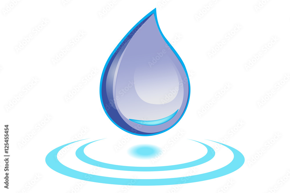 water drop on white background. illustration Vector EPS 10.