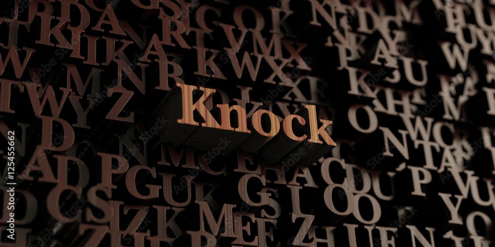 Knock - Wooden 3D rendered letters/message. Can be used for an online banner ad or a print postcard. Knock - Wooden 3D rendered letters/message. Can be used for an online banner ad or a print postcard.