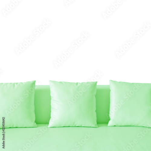 Green Pillow isolated on White Background