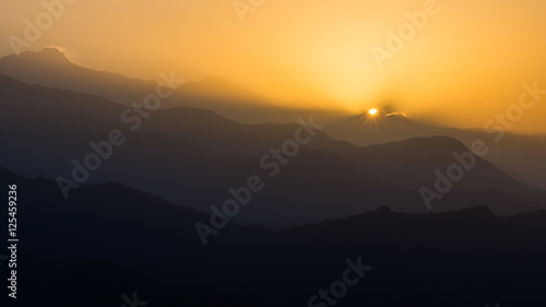 Seconds before sunset at a Sarangkot Viewpoint in Pokhara, Nepal