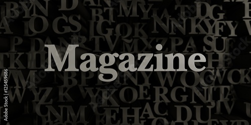 Magazine - Stock image of 3D rendered metallic typeset headline illustration. Can be used for an online banner ad or a print postcard.