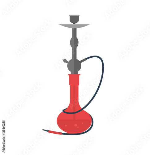 Red Hookah Flat. Vector