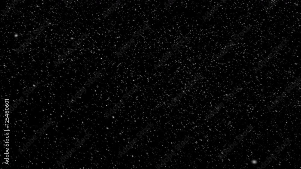 Falling snowflakes, black background, white on black, isolated Falling snowflakes, black background, white on black, isolated