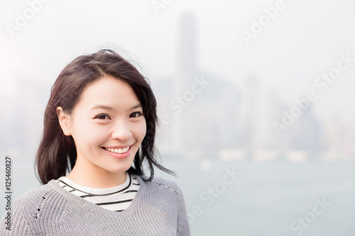 Photography woman smile  in hongkong