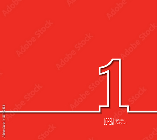 First place symbol. White number on red background. 