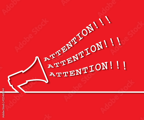Attention background with megaphone. 