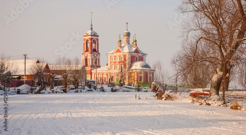 Church of Forty Martyrs on the riverbank Trubezh in Pereslavl Zalessky in winter