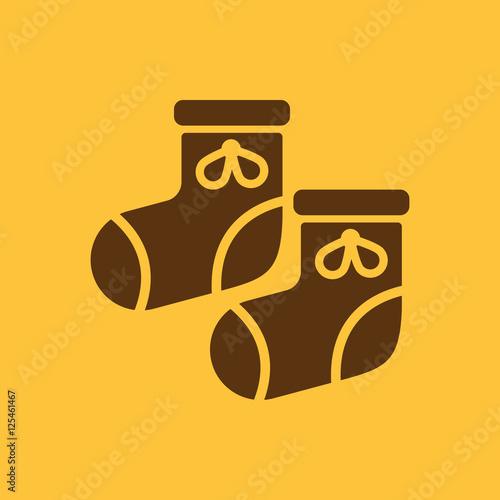 Babys bootees icon. design. Socks, sox, Babys bootees symbol. web. graphic. AI. app. logo. object. flat. image. sign. eps. art. picture - stock