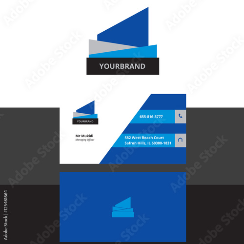 abstract shape plus business card template