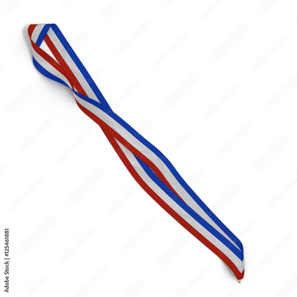 Color stripes medal ribbon , isolated on white. 3D illustration