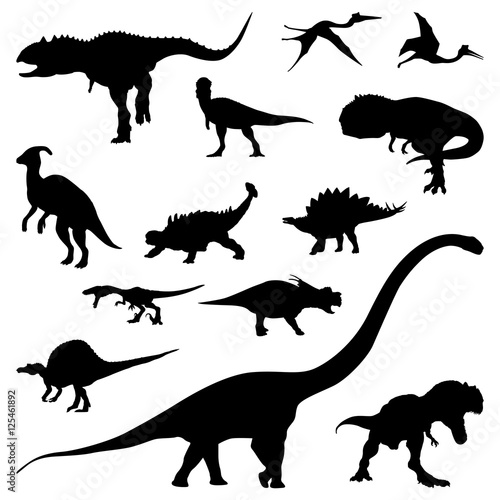 Giant Brachiosaurus and Jurassic Dinosaur Friends Silhouette