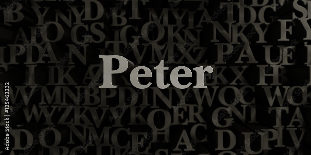 Peter - Stock image of 3D rendered metallic typeset headline illustration.  Can be used for an online banner ad or a print postcard.