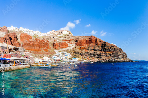 Amoudi bay in Oia village, Santorini island, Greece