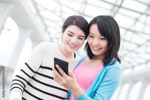 Photography two woman selfie in hongkong