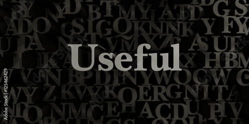 фотографія Useful - Stock image of 3D rendered metallic typeset headline illustration
