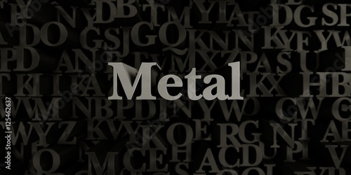 Metal - Stock image of 3D rendered metallic typeset headline illustration.  Can be used for an online banner ad or a print postcard.