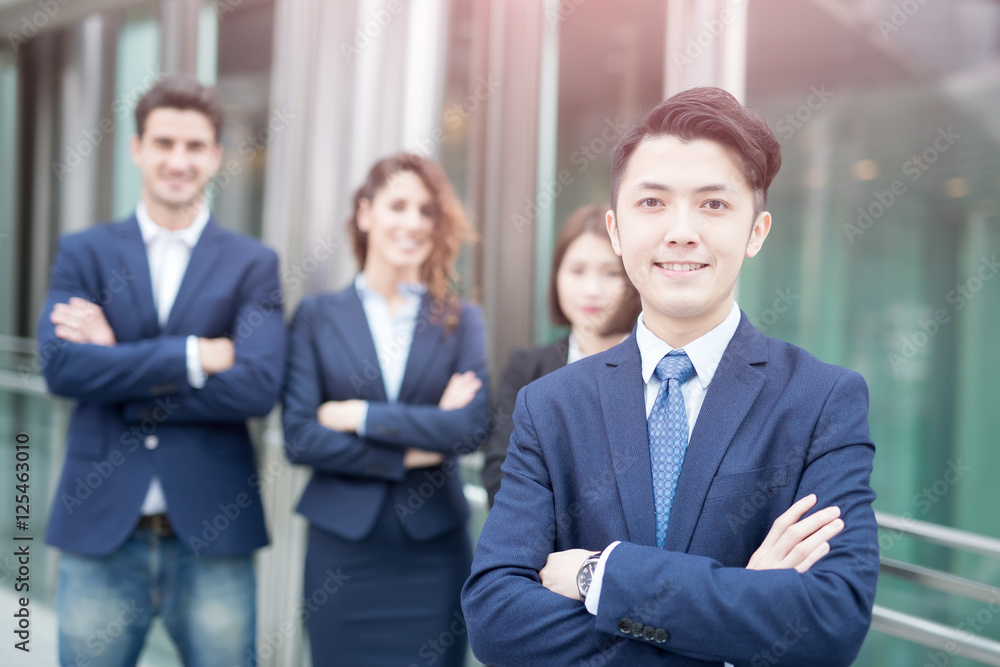 business people team crossed arm business people team crossed arm