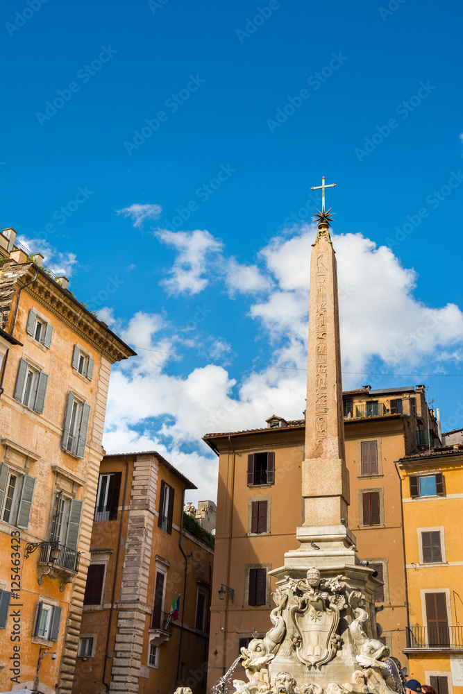 obelisk detail at pantheon in rome
