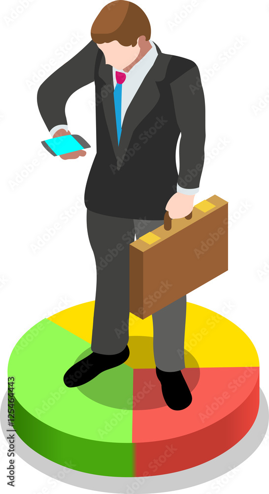 Isometric Businessman Sale Lead Bank Congress man icon set. Male Trader Manager Conference Captain Leader Character Infographic Flat Element Library 3D Boy isolated vector object Employee People white