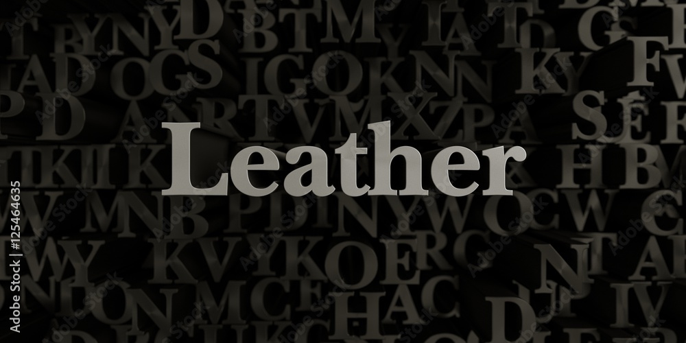 Leather - Stock image of 3D rendered metallic typeset headline illustration.  Can be used for an online banner ad or a print postcard.