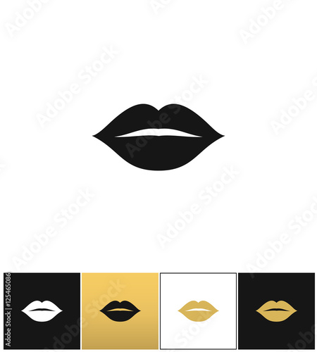 Female lips kiss print vector icon