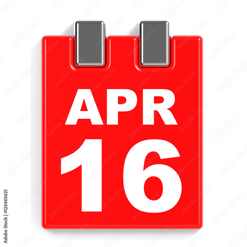 April 16. Calendar on white background. April 16. Calendar on white background.