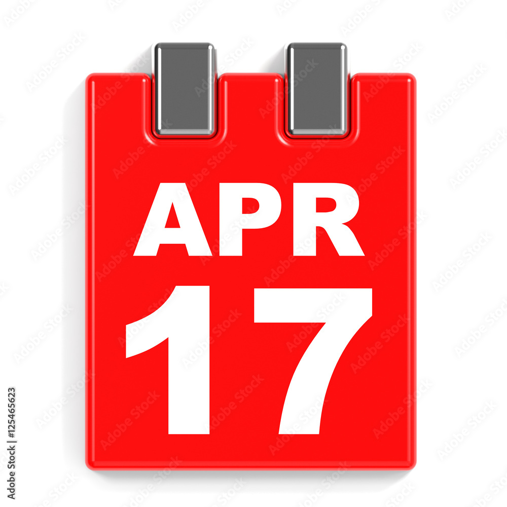 April 17. Calendar on white background. Stock Illustration Adobe Stock