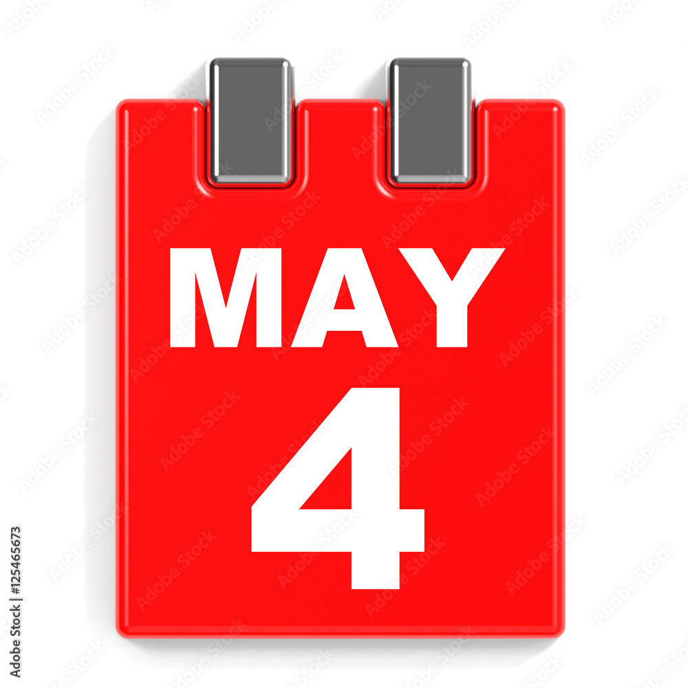 May 4. Calendar on white background. May 4. Calendar on white background.