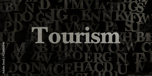 Tourism - Stock image of 3D rendered metallic typeset headline illustration. Can be used for an online banner ad or a print postcard.