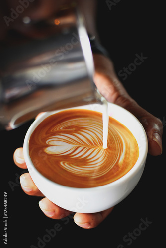 coffee latte art by coffee maker