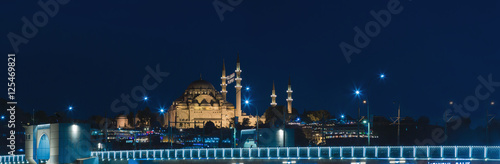 Suleimanie Mosque and The Bridge in Istanbul during Ramadan