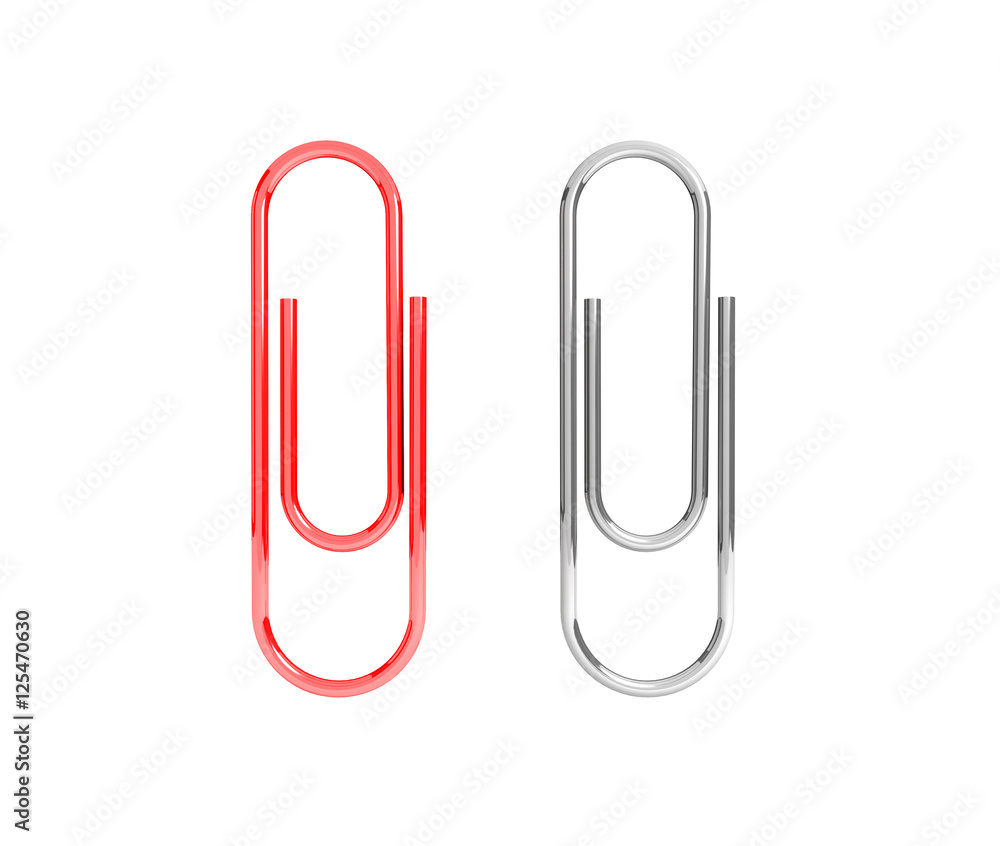 Paper clips isolated on a white background Paper clips isolated on a white background
