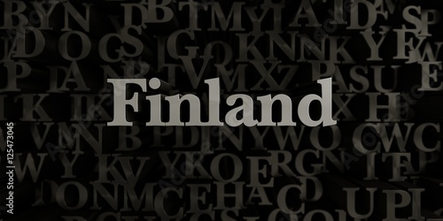 Finland - Stock image of 3D rendered metallic typeset headline illustration. Can be used for an online banner ad or a print postcard.