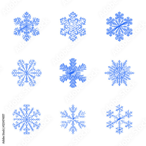 assembly flat shading style illustration snowflake