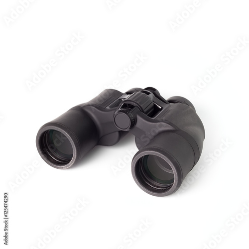 black binoculars isolated